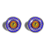 Chakra Cufflinks Cuff links Yoga Meditation Buddha Fashion Jewelry Om Symbol Spiritual