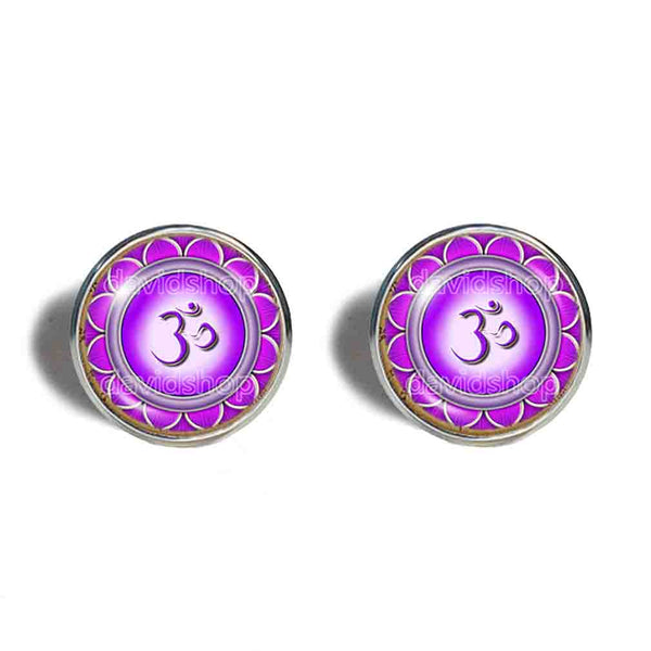 Chakra Earrings Ear Cuff Yoga Meditation Buddha Fashion Jewelry Om Symbol Lotus