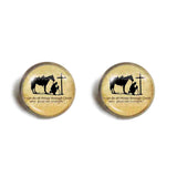 PRAYING COWBOY Earrings Ear Cuff Cross Horse Christian Fashion Jewelry