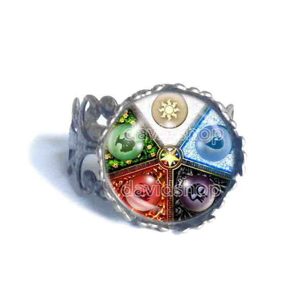 Magic the Gathering Ring Jewelry Mana Symbol Sign Gift Cosplay MTG