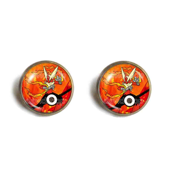 Pokemon Blaziken Pokeball Earrings Ear Cuff Jewelry Blazikenite Mega Stone Cosplay Charm