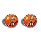 Pokemon Blaziken Pokeball Mega Stone Cufflinks Cuff links Jewelry Blazikenite Mega Stone Cosplay