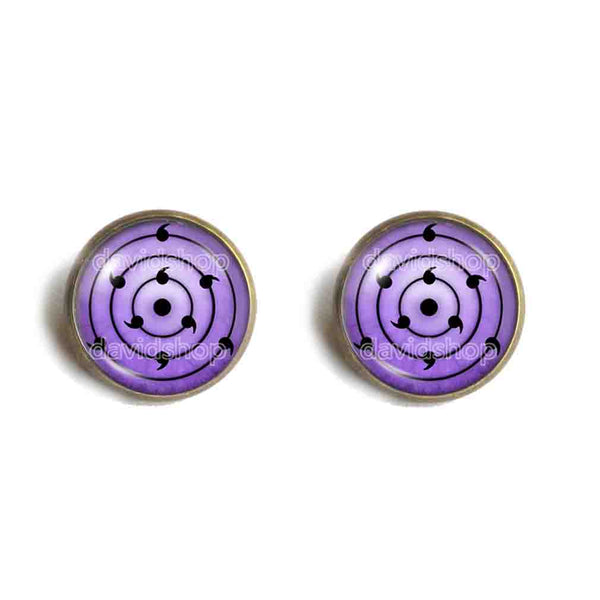 Rinnegan Eyes Ear Cuff Stud Earring Fashion Jewelry Mangekyo Sharingan Naruto Sasuke Itachi Shisui Anime Cosplay Symbol