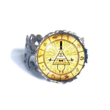 Gravity Falls Bill Cipher Wheel Ring Jewelry Dipper Pines Gift