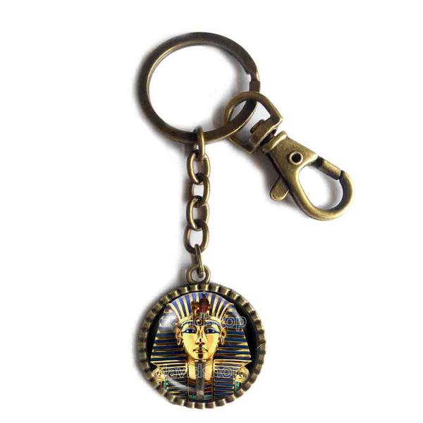 King Tut Keychain Car Cute Keyring Tutankhamun Golden King Antique Egyptian