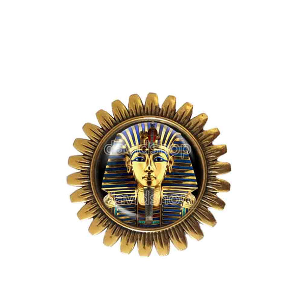 King Tut Brooch Badge Pin Tutankhamun Golden King Antique Pendant Egyptian Fashion Jewelry