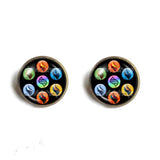 Pokemon Keystone Mega Stone Earrings Ear Cuff Jewelry Colourful Lucarionite Heracronite Cosplay