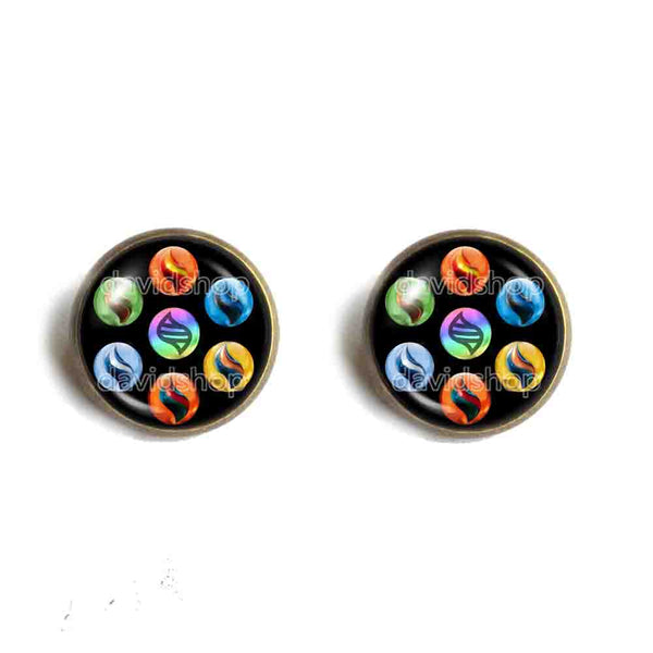Pokemon Keystone Mega Stone Earrings Ear Cuff Jewelry Colourful Lucarionite Heracronite Cosplay