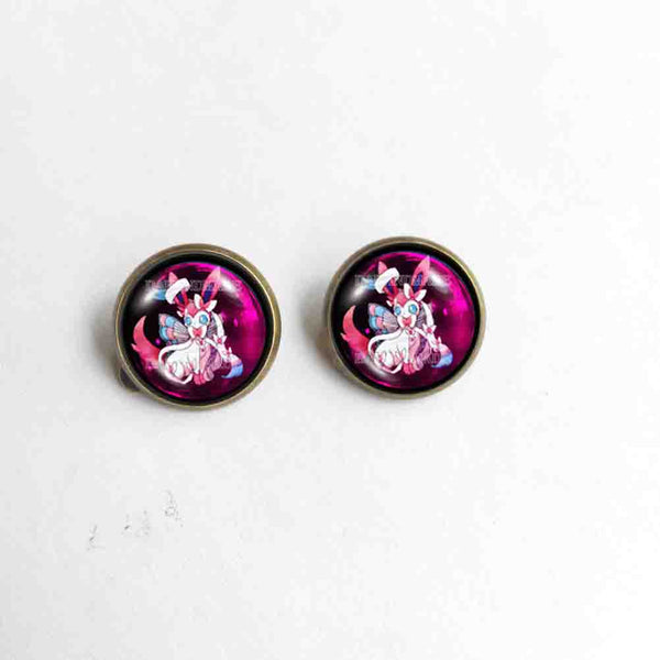 Pokemon Eevee Evolution Sylveon Earrings Ear Cuff Fashion Jewelry Anime Cosplay Cute