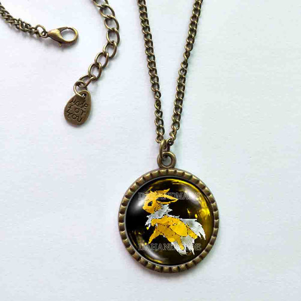 Pokemon Eevee Evolution Jolteon Necklace Pendant Fashion Jewelry Anime Cosplay Cute
