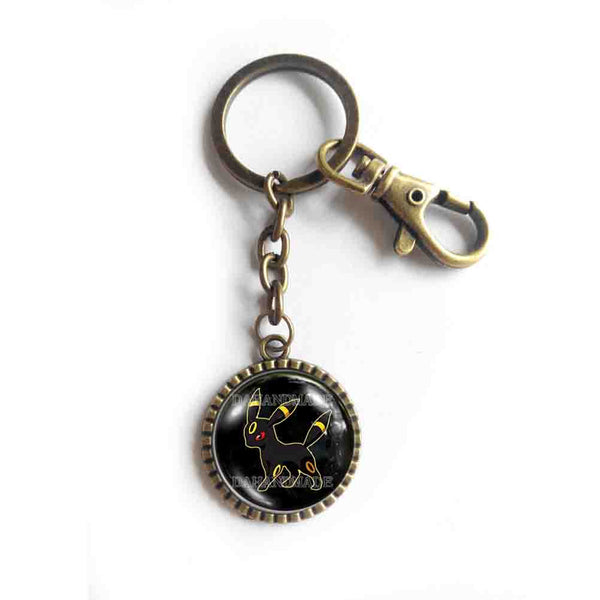 Pokemon Eevee Evolution Umbreon Keychain Car Cute Keyring Anime Cosplay Cute