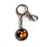 Pokemon Eevee Evolution Flareon Keychain Car Cute Keyring Anime Cosplay Cute