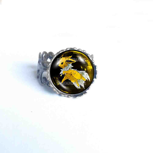 Pokemon Eevee Evolution Jolteon Ring Fashion Jewelry Anime Cosplay Cute