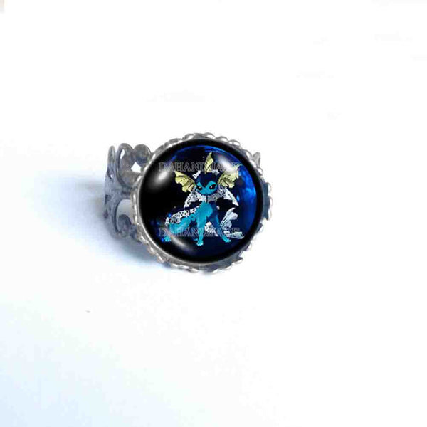 Pokemon Eevee Evolution Vaporeon Ring Fashion Jewelry Anime Cosplay Cute