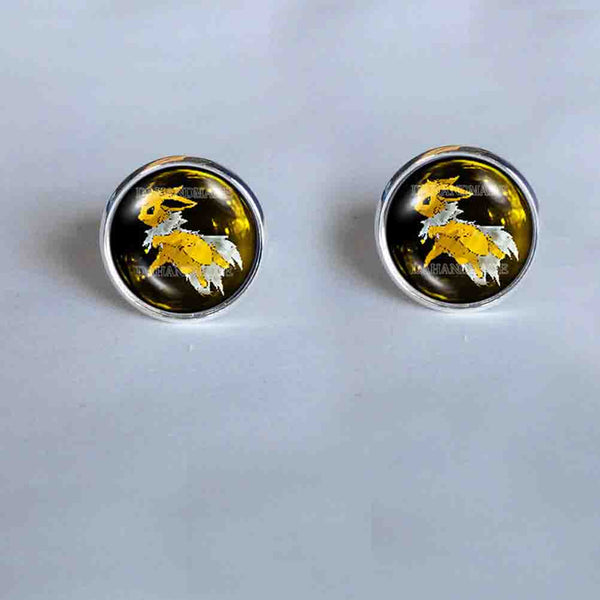 Pokemon Eevee Evolution Jolteon Cufflinks Cuff links Fashion Jewelry Anime Cosplay Cute