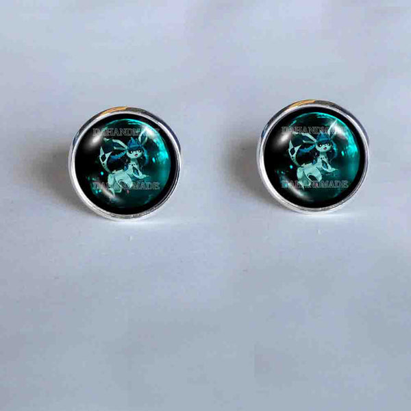 Pokemon Eevee Evolution Glaceon Cufflinks Cuff links Fashion Jewelry Anime Cosplay Cute