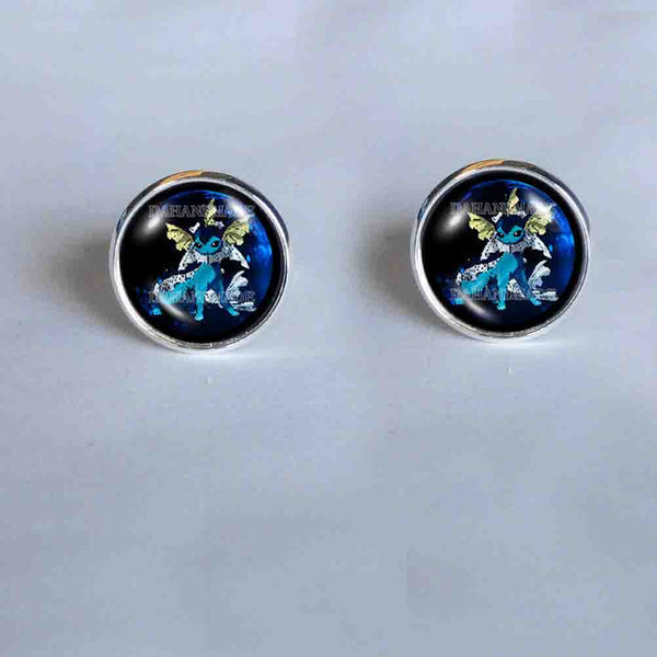 Pokemon Eevee Evolution Vaporeon Cufflinks Cuff links Fashion Jewelry Anime Cosplay Cute