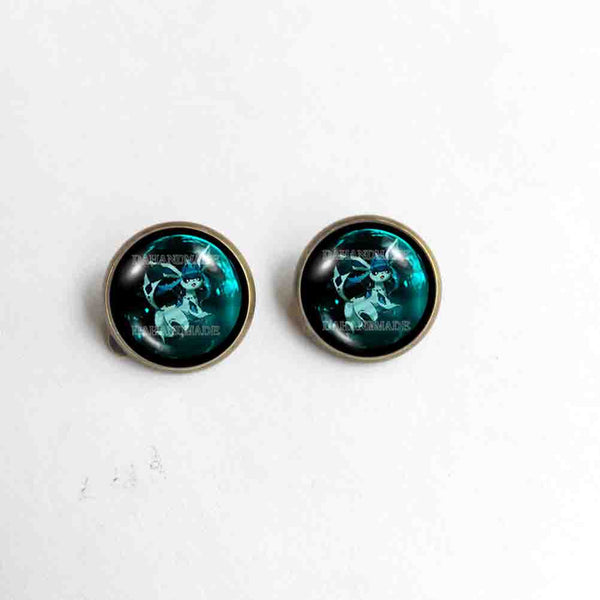 Pokemon Eevee Evolution Glaceon Earrings Ear Cuff Fashion Jewelry Anime Cosplay Cute
