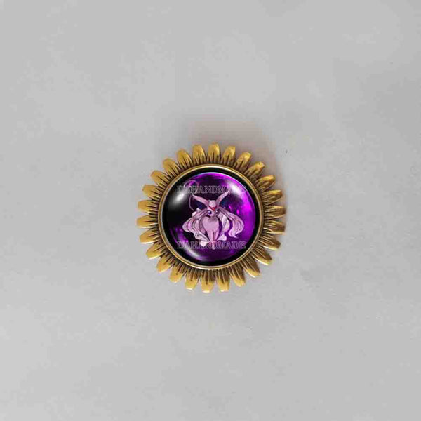 Pokemon Eevee Evolution Espeon Brooch Badge Pin Fashion Jewelry Anime Cosplay Cute