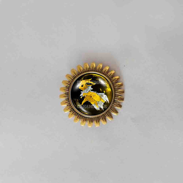 Pokemon Eevee Evolution Jolteon Brooch Badge Pin Fashion Jewelry Anime Cosplay Cute