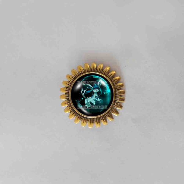 Pokemon Eevee Evolution Glaceon Brooch Badge Pin Fashion Jewelry Anime Cosplay Cute