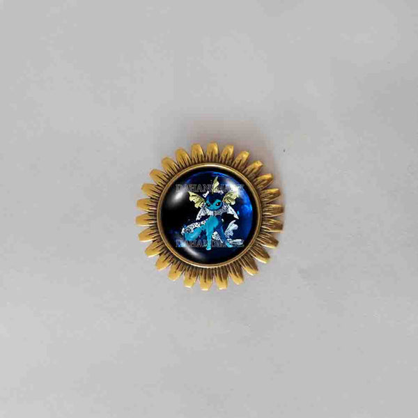 Pokemon Eevee Evolution Vaporeon Brooch Badge Pin Fashion Jewelry Anime Cosplay Cute