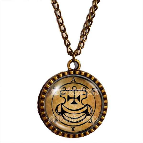 Seal Sigil Of Agares Necklace Pendant Fashion Jewelry Lesser Key Of Solomon Goetia Demon Sigils Symbol Art Cute Gift Cosplay Charm