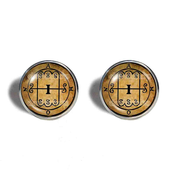 Seal Sigil Of Amon Cufflinks Cuff links Fashion Jewelry Lesser Key Of Solomon Goetia Demon Sigils Symbol Art Cute Gift Cosplay Charm
