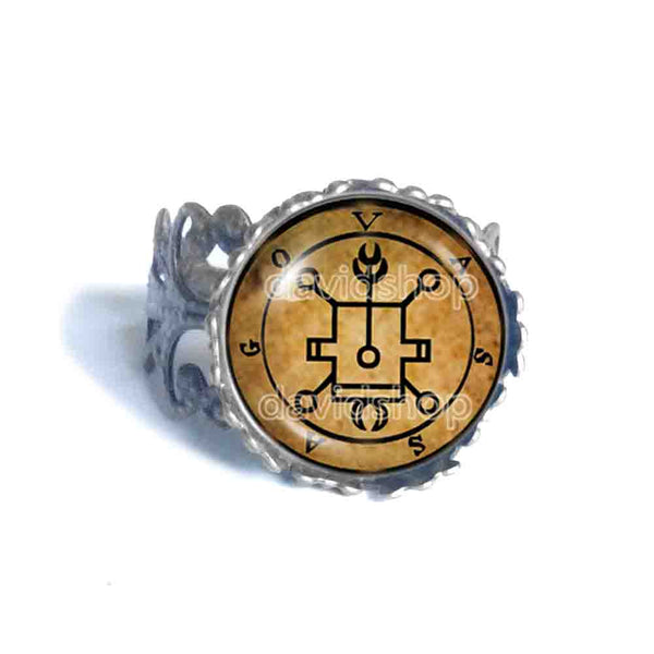 Seal Sigil Of Vassago Ring Fashion Jewelry Lesser Key Of Solomon Goetia Demon Sigils Symbol Art Cute Gift Cosplay Charm