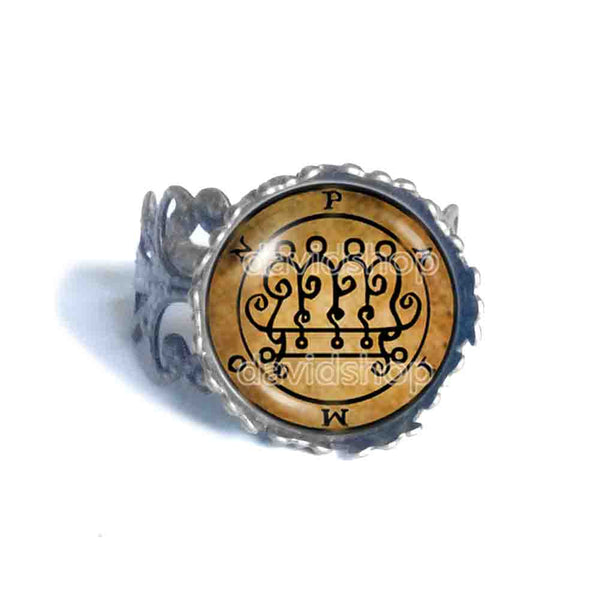 Seal Sigil Of Paimon Ring Fashion Jewelry Lesser Key Of Solomon Goetia Demon Sigils Symbol Art Cute Gift Cosplay Charm