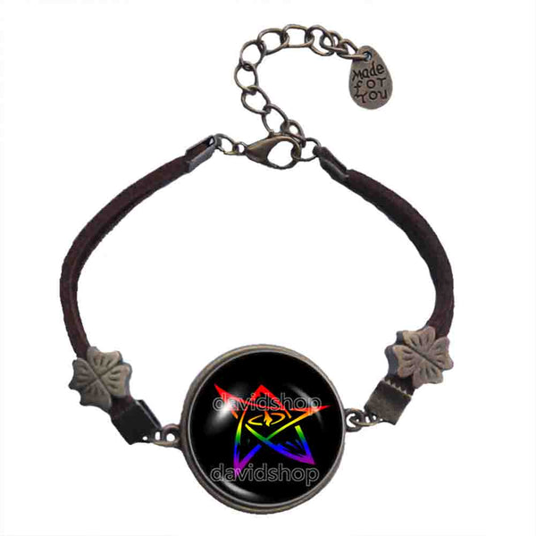 Lovecraft Cthulhu Elder Sign Bracelet Pendant Fashion Jewelry Symbol Mythos Art Photo Cute Gift Call of Cthulhu Rainbow LGBTQ Gay