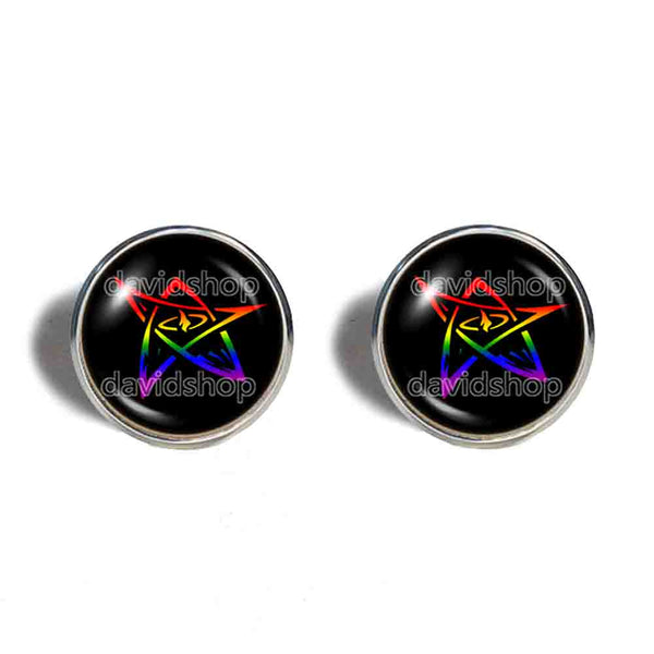 Lovecraft Cthulhu Elder Sign Earrings Ear Cuff Fashion Jewelry Mythos Symbol Art Photo Cute Gift Call of Cthulhu Rainbow LGBTQ Gay