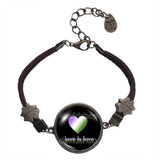 Love Is Love Genderqueer Pride Bracelet Pendant Fashion Jewelry Symbol Heart Flag Rainbow LGBTQ Non-Binary Cute Gift Colorful Hip Hop Charm
