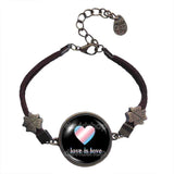 Love Is Love Trans Pride Bracelet Pendant Fashion Jewelry Symbol Heart Flag Rainbow LGBTQ Transgender Cute Gift Colorful Hip Hop Charm