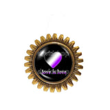 Love Is Love Asexual Pride Brooch Badge Pin Fashion Jewelry Heart Flag Rainbow LGBTQ Symbol Cute Gift Colorful Hip Hop Charm