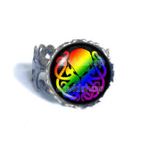 Lovecraft Cthulhu Ring Fashion Jewelry Mythos Symbol Art Cute Gift Call of Cthulhu Rainbow LGBTQ