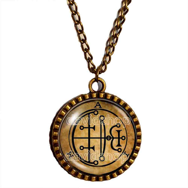Seal Sigil Of Aim Necklace Pendant Fashion Jewelry Lesser Key Of Solomon Goetia Demon Sigils Symbol Art Cute Gift Cosplay Charm