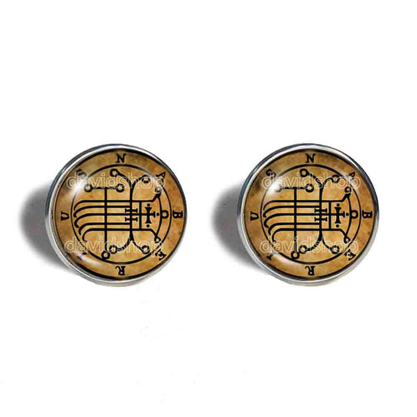 Seal Sigil Of Naberius Earrings Ear Cuff Fashion Jewelry Lesser Key Of Solomon Goetia Demon Sigils Symbol Art Cute Gift Cosplay Charm