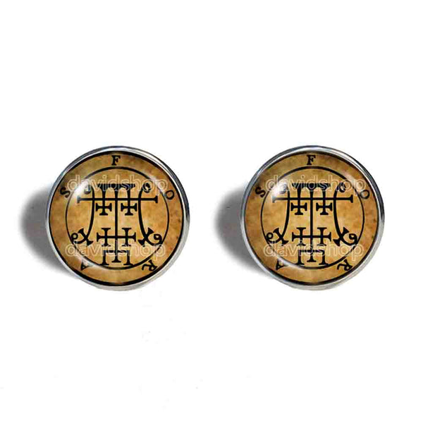 Seal Sigil Of Foras Earrings Ear Cuff Fashion Jewelry Lesser Key Of Solomon Goetia Demon Sigils Symbol Art Cute Gift Cosplay Charm