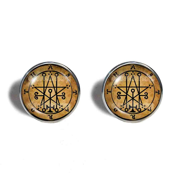 Seal Sigil Of Astaroth Cufflinks Cuff links Fashion Jewelry Lesser Key Of Solomon Goetia Demon Sigils Symbol Art Cute Gift Cosplay Charm