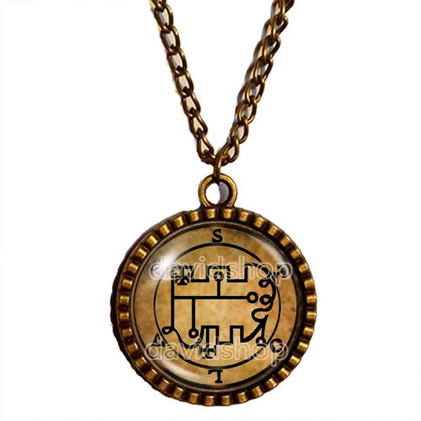 Seal Sigil Of Stolas Necklace Pendant Fashion Jewelry Lesser Key Of Solomon Goetia Demon Sigils Symbol Art Cute Gift Cosplay Charm