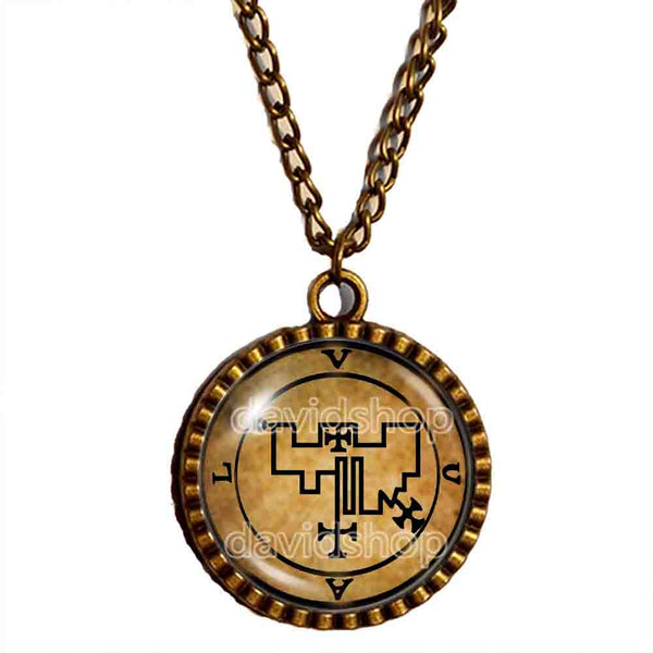 Seal Sigil Of Vual Necklace Pendant Fashion Jewelry Lesser Key Of Solomon Goetia Demon Sigils Symbol Art Cute Gift Cosplay Charm