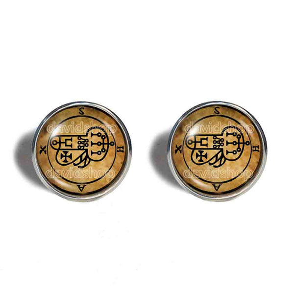 Seal Sigil Of Shax Cufflinks Cuff links Fashion Jewelry Lesser Key Of Solomon Goetia Demon Sigils Symbol Art Cute Gift Cosplay Charm