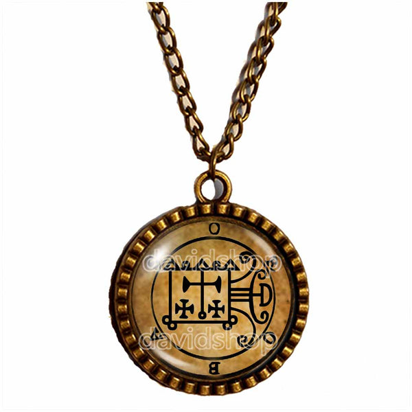 Seal Sigil Of Orobas Necklace Pendant Fashion Jewelry Lesser Key Of Solomon Goetia Demon Sigils Symbol Art Cute Gift Cosplay Charm