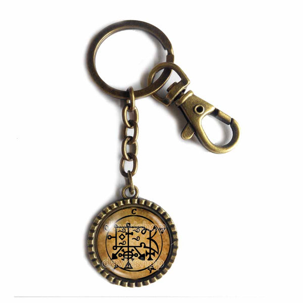 Seal Sigil Of Camio Keychain Key Chain Car Key Ring Cute Keyring Lesser Key Of Solomon Goetia Demon Sigils Symbol Art Gift Cosplay Charm