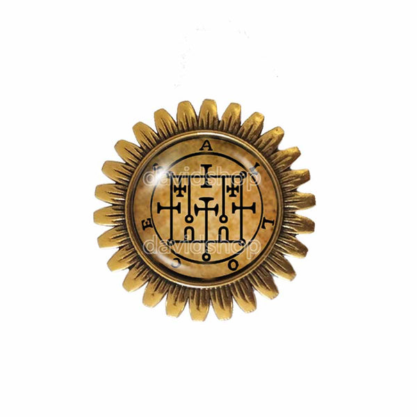 Seal Sigil Of Alloces Brooch Badge Pin Fashion Jewelry Lesser Key Of Solomon Goetia Demon Sigils Symbol Art Cute Gift Cosplay Charm