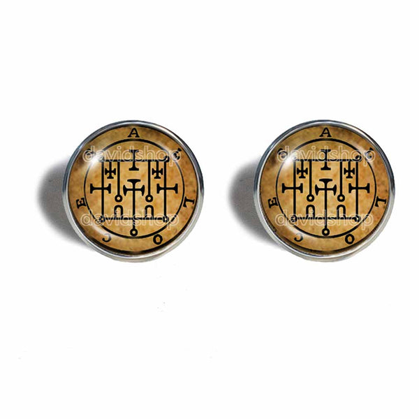 Seal Sigil Of Alloces Cufflinks Cuff links Fashion Jewelry Lesser Key Of Solomon Goetia Demon Sigils Symbol Art Cute Gift Cosplay Charm