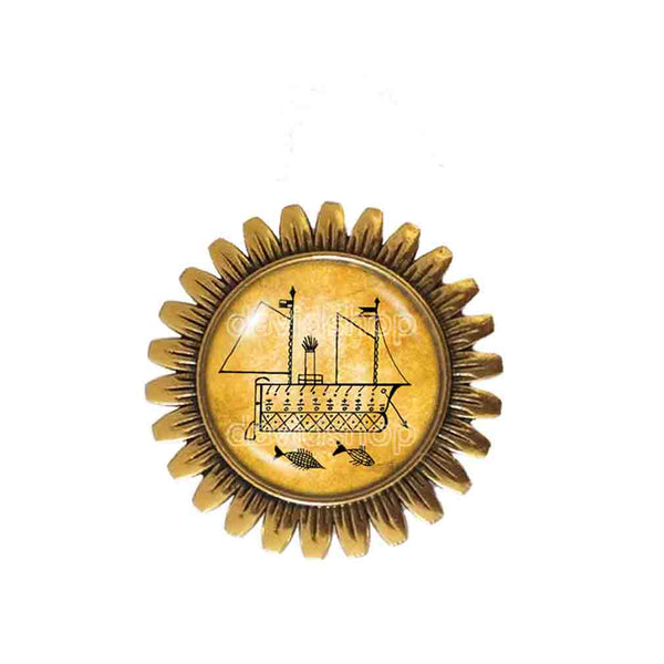 Soulmate Lovers La Sirene Met Agwe Veve Voodoo Brooch Badge Pin Fashion Jewelry Soulmate Lovers La Sirene Met Agwe Vodou Symbol Art Cute Gift Cosplay Charm