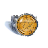 Solomon's King Solomon Seal 1 First Pentacle of Mercury Ring Fashion Jewelry Talisman Symbol Art Cute Gift Cosplay Charm