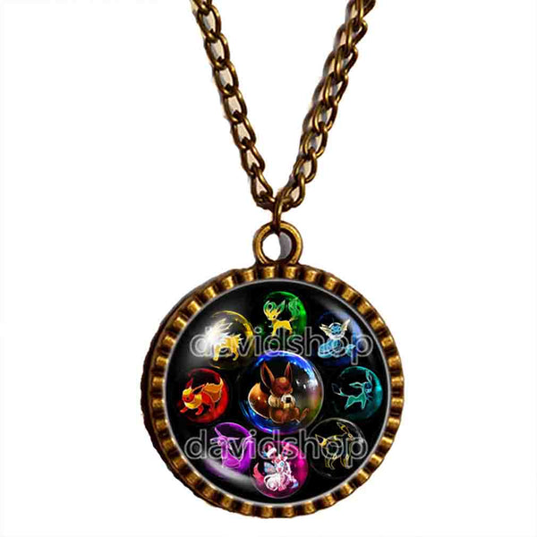 Pokemon Evolution Vaporeon Necklace Espeon Umbreon Jolteon Flareon Leafeon Sylveon Glaceon Pendant Jewelry